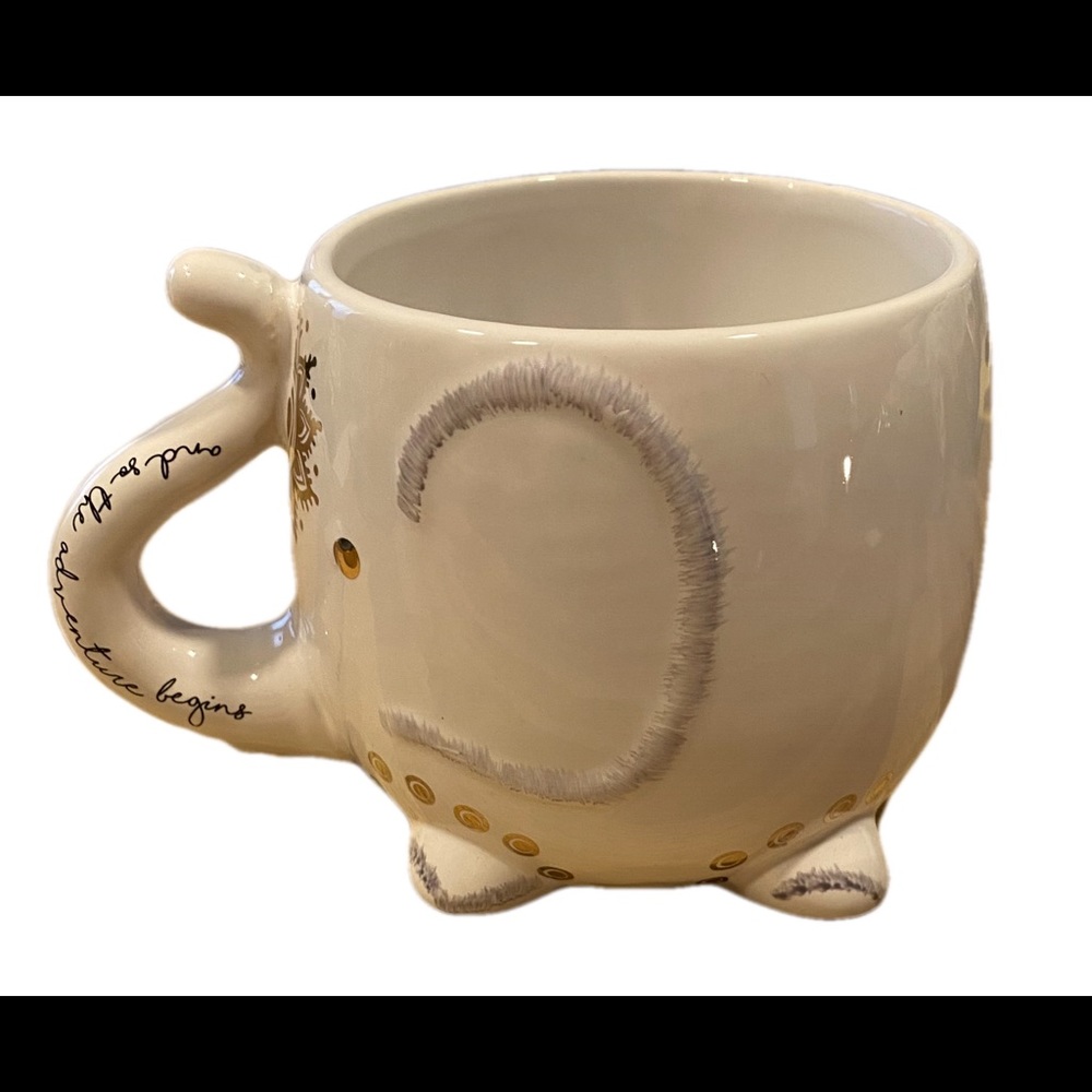 Tri coastal design and so the adventure begins white gold and black mug